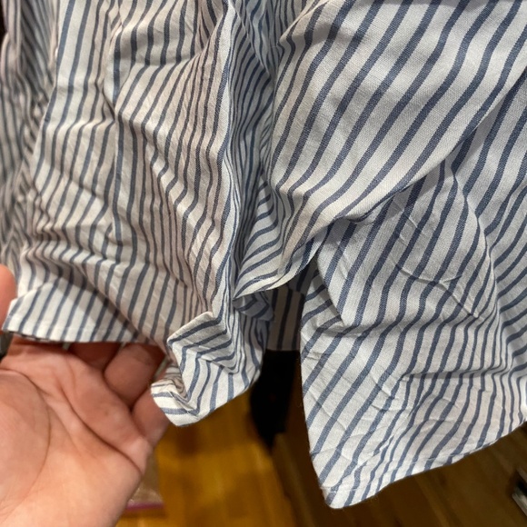 LOFT Stripped Wrap Shirt with Tie Waist - Picture 7 of 8